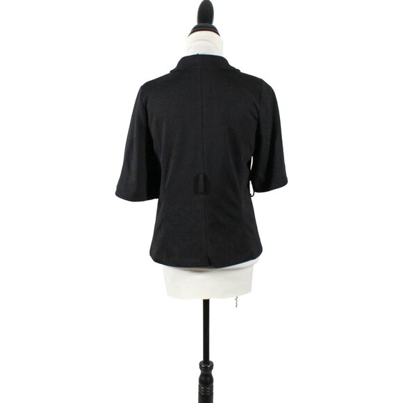 Vintage-Inspired Black Flutter Sleeve Capelet Jacket Medium Corporate Goth - Picture 8 of 10